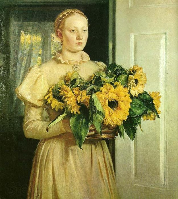Michael Ancher pigen med solsikkerne